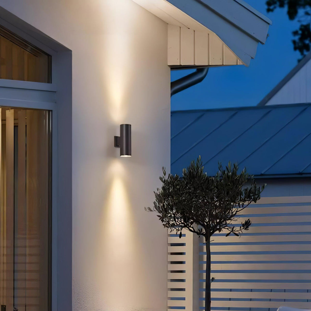 Candeeiro de parede exterior moderno, minimalista e cilíndrico Caliraine
