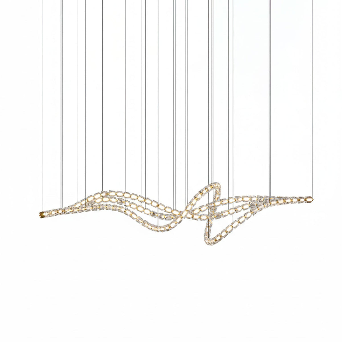 Candeeiro de teto de cristal dourado Nexus