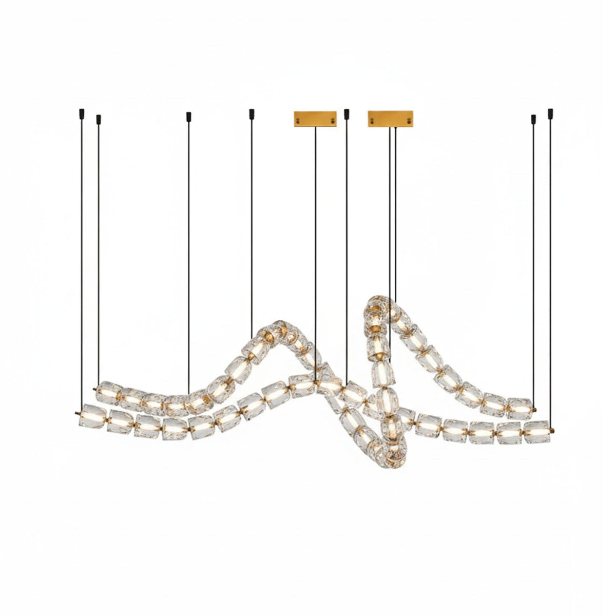 Candeeiro de teto de cristal dourado Nexus