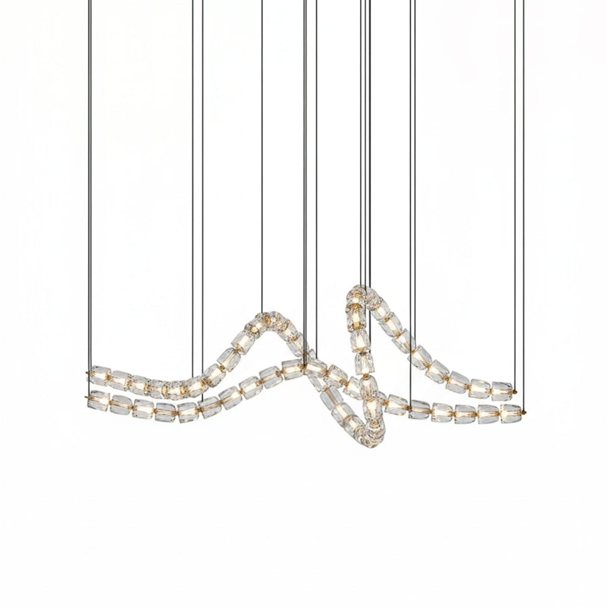 Candeeiro de teto de cristal dourado Nexus