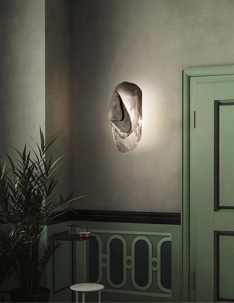 Gana exklusiv nordisk konstnärlig vägglampa i glas