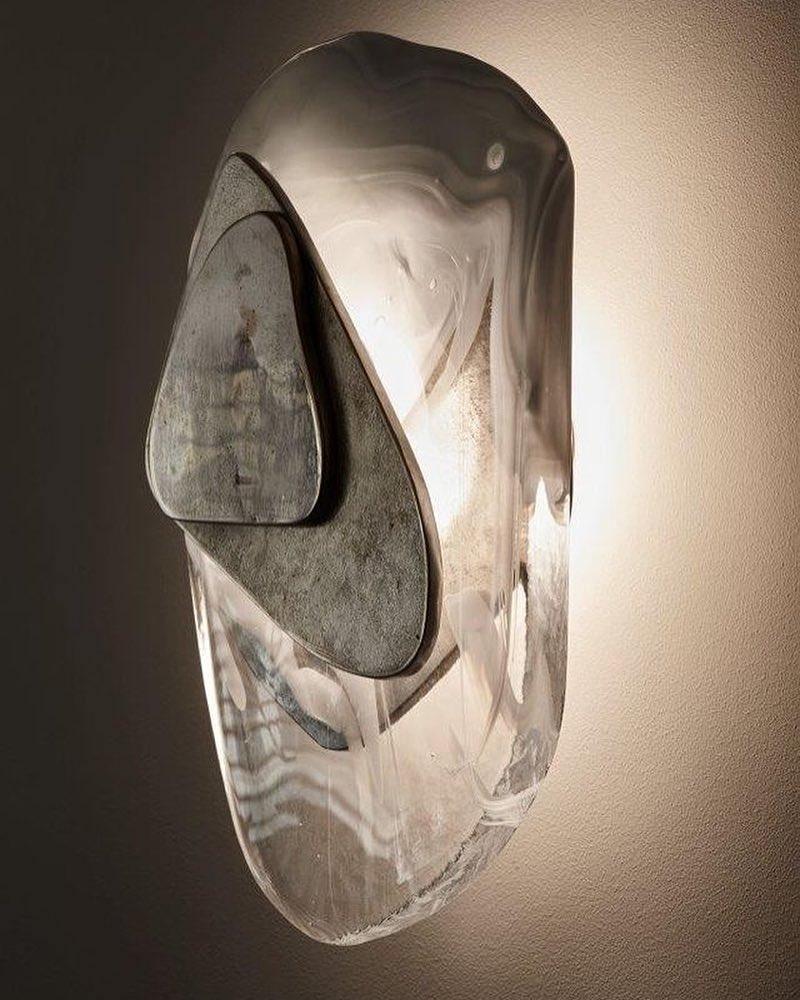 Gana exklusiv nordisk konstnärlig vägglampa i glas