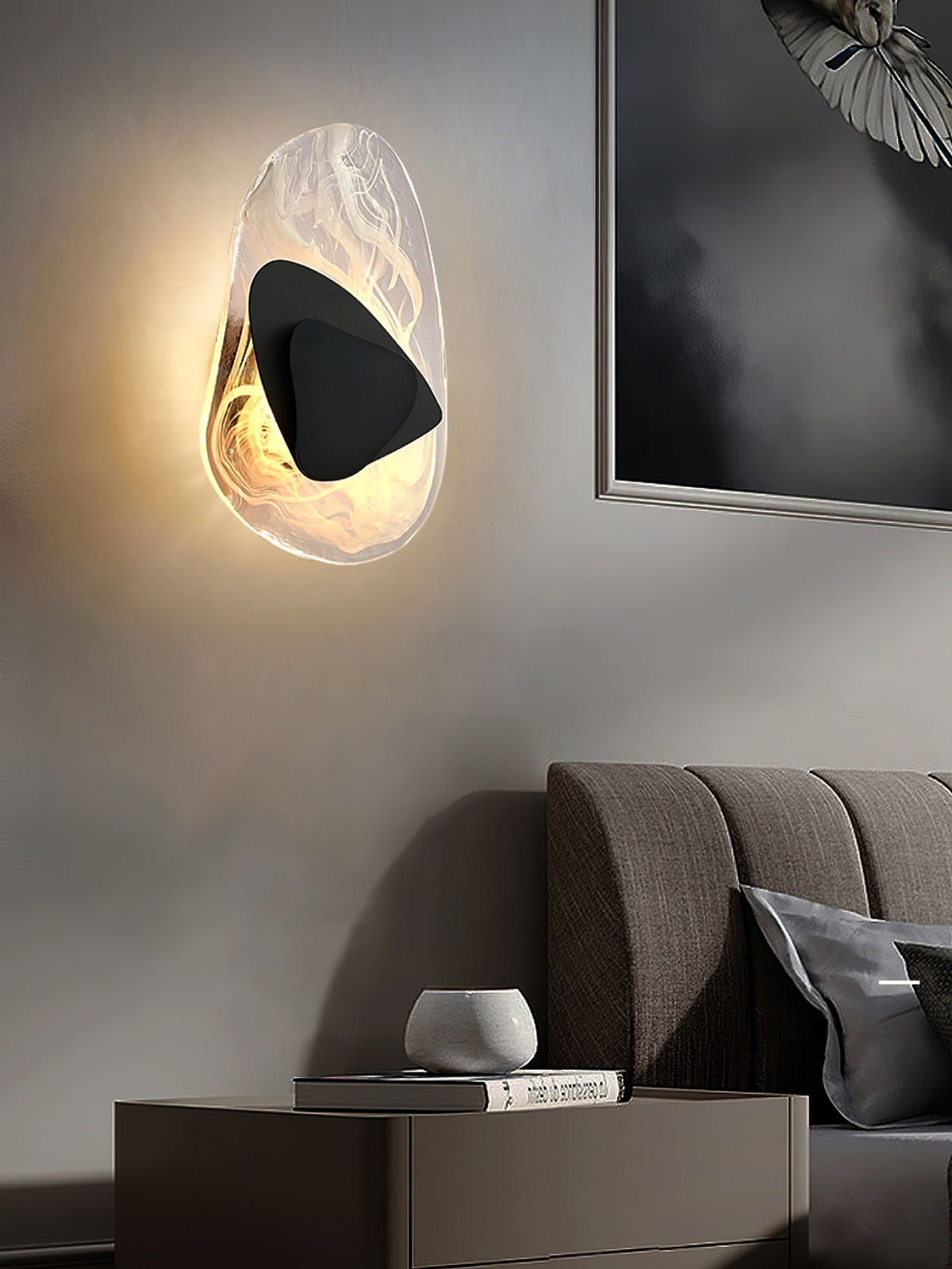 Gana exklusiv nordisk konstnärlig vägglampa i glas