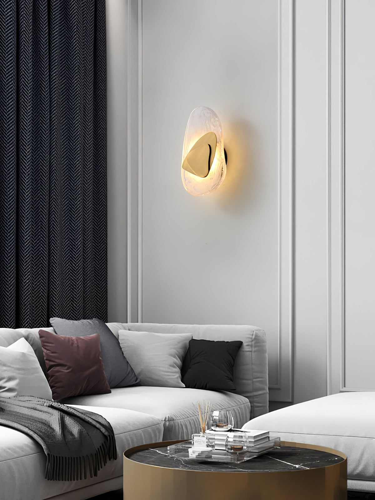 Gana exklusiv nordisk konstnärlig vägglampa i glas