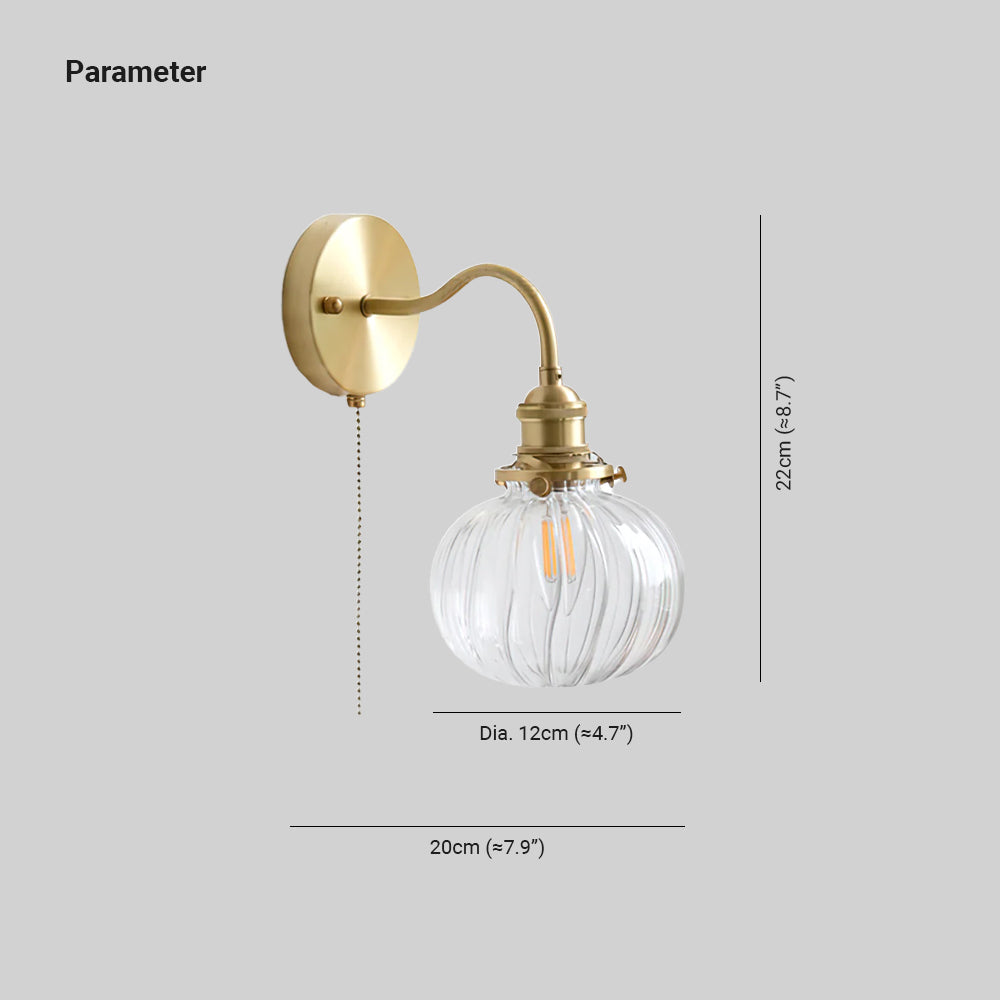 June vintagevägglampa i glas