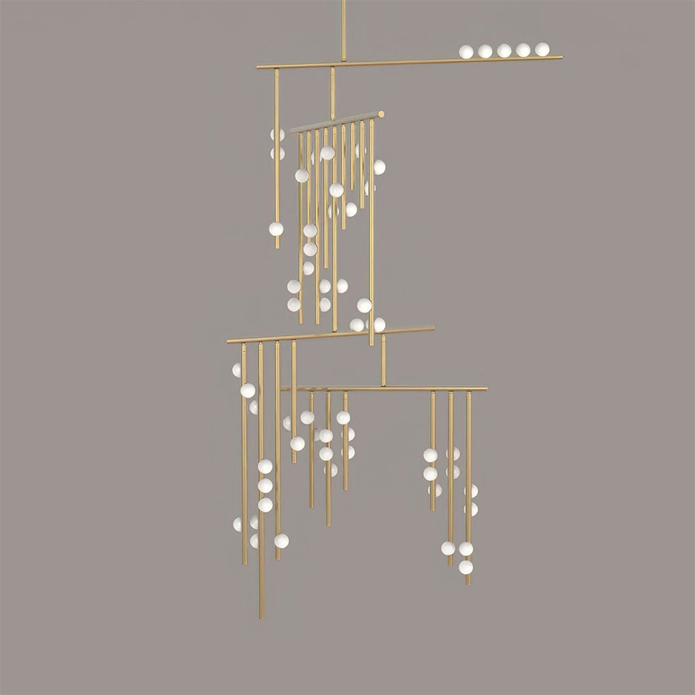 Candeeiro de teto linear geométrico de latão Bara