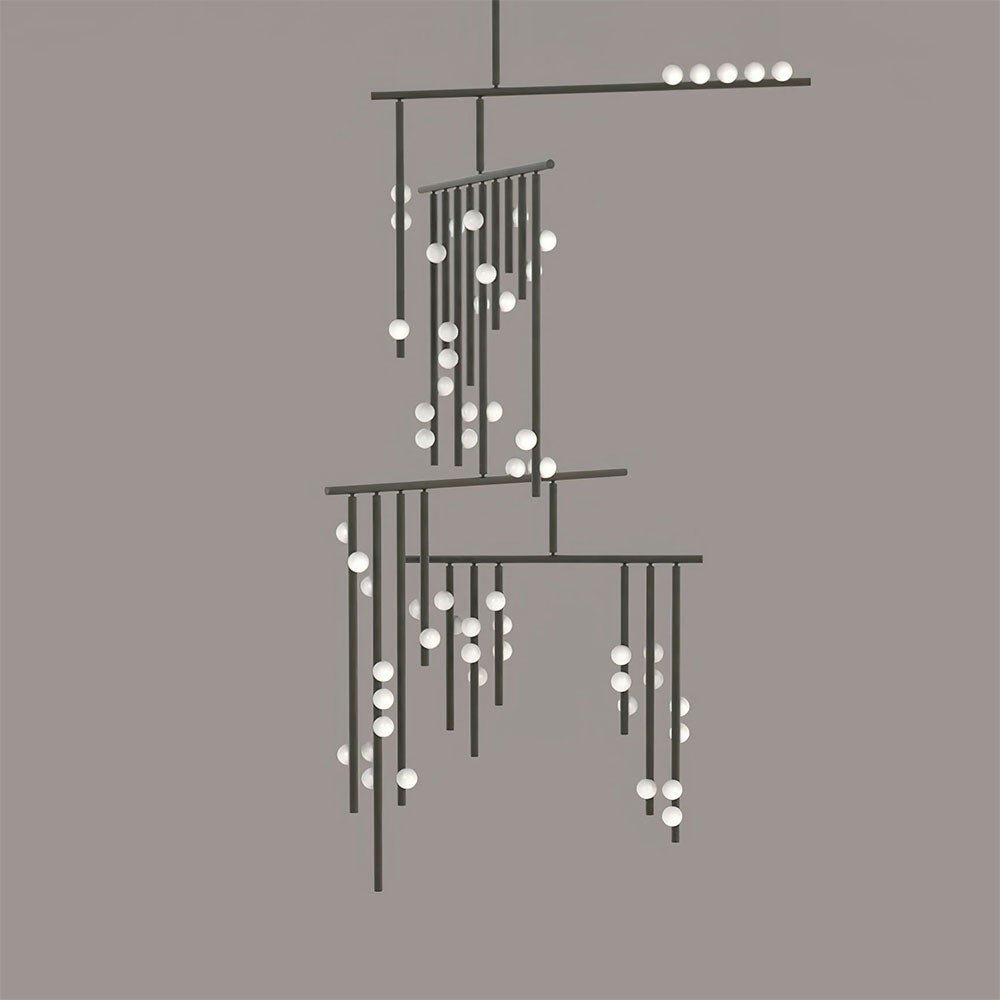 Candeeiro de teto linear geométrico de latão Bara
