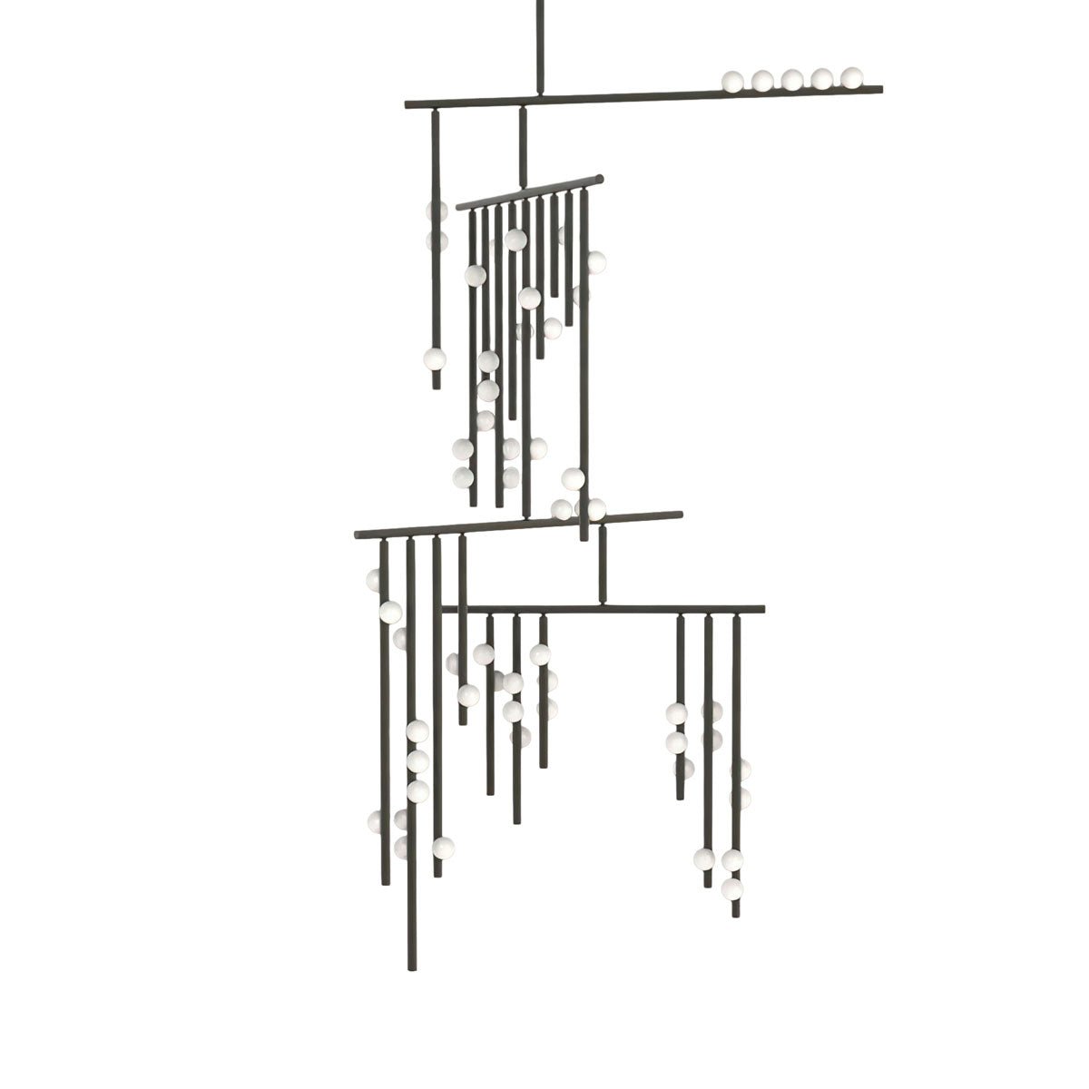 Candeeiro de teto linear geométrico de latão Bara