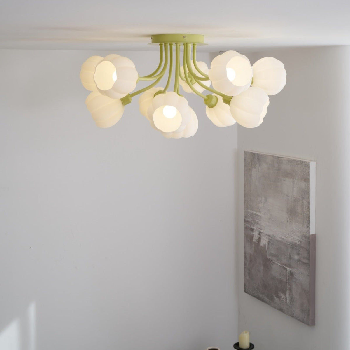 Zenorarae elegant taklampa i matchaglas