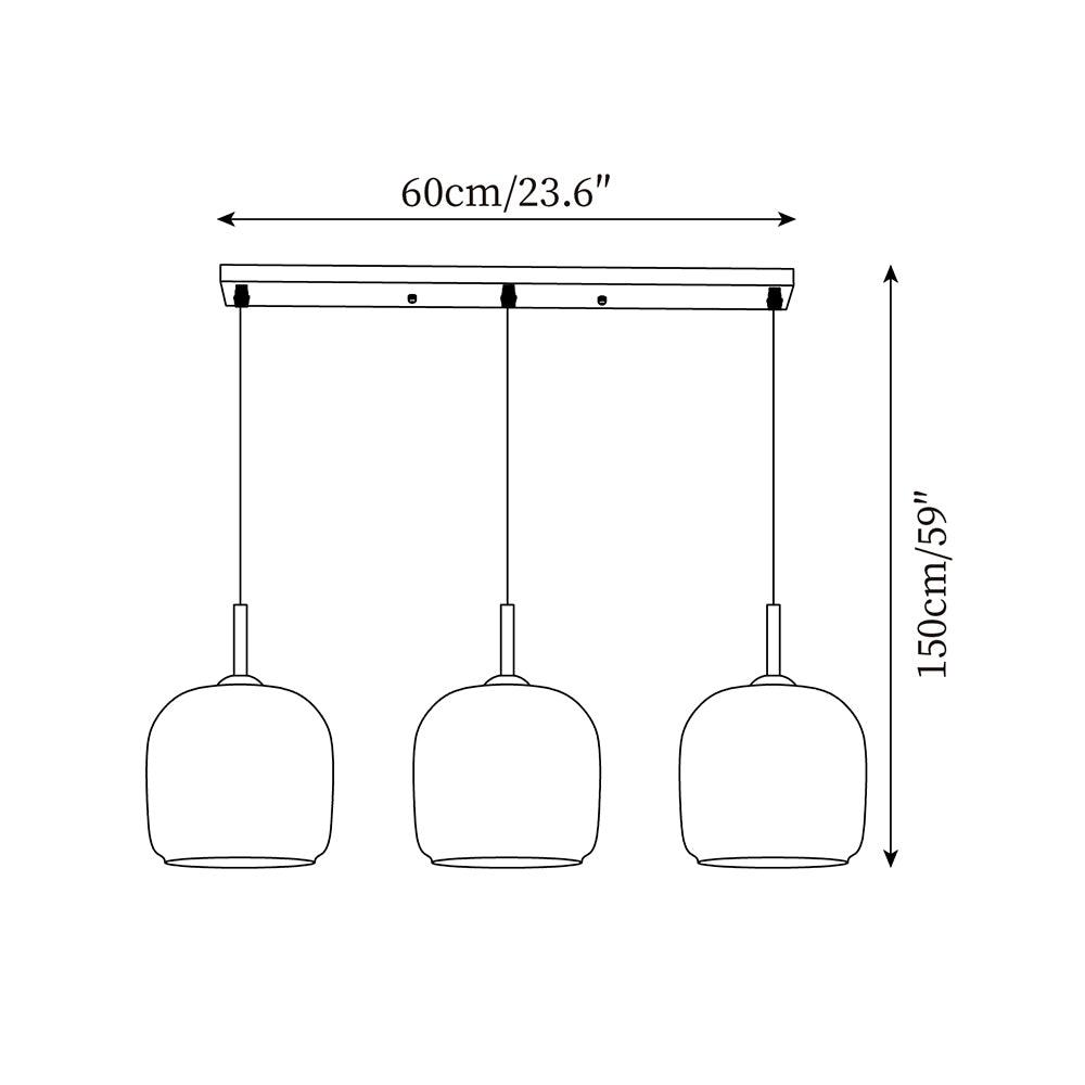 June Minimalist Pendant Light Glass Smoke Gray