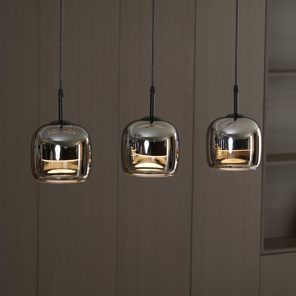 June Minimalist Pendant Light Glass Smoke Gray