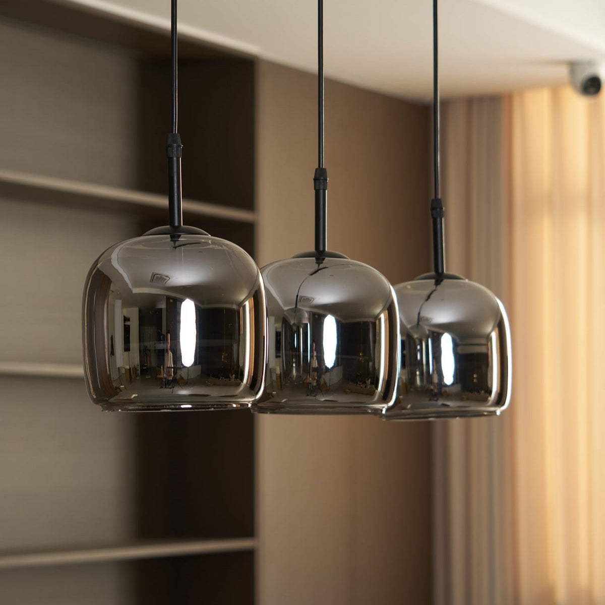 June Minimalist Pendant Light Glass Smoke Gray