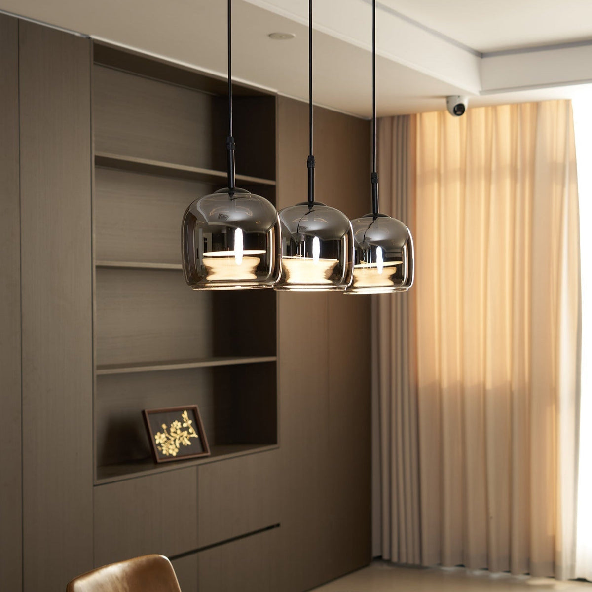 June Minimalist Pendant Light Glass Smoke Gray