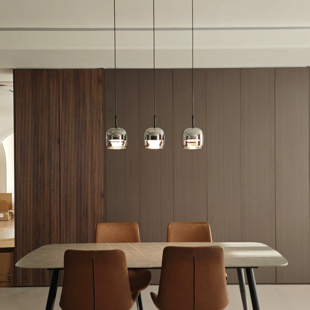 June Minimalist Pendant Light Glass Smoke Gray