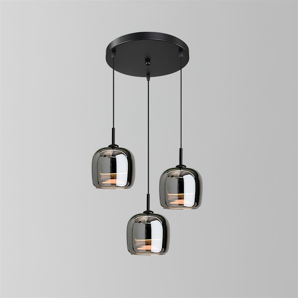 June Minimalist Pendant Light Glass Smoke Gray