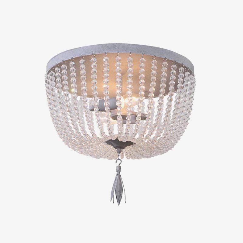Farlan loftlampe med luksuriøse guirlander af krystalperler