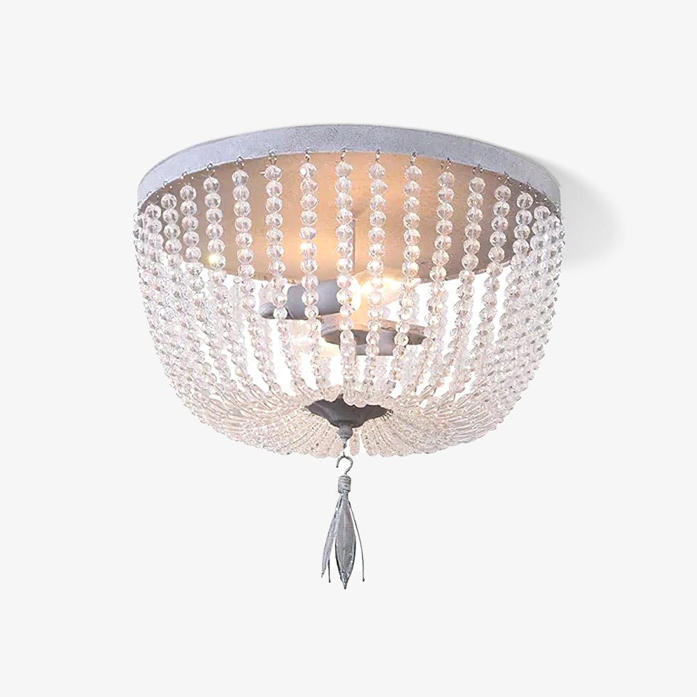 Farlan loftlampe med luksuriøse guirlander af krystalperler