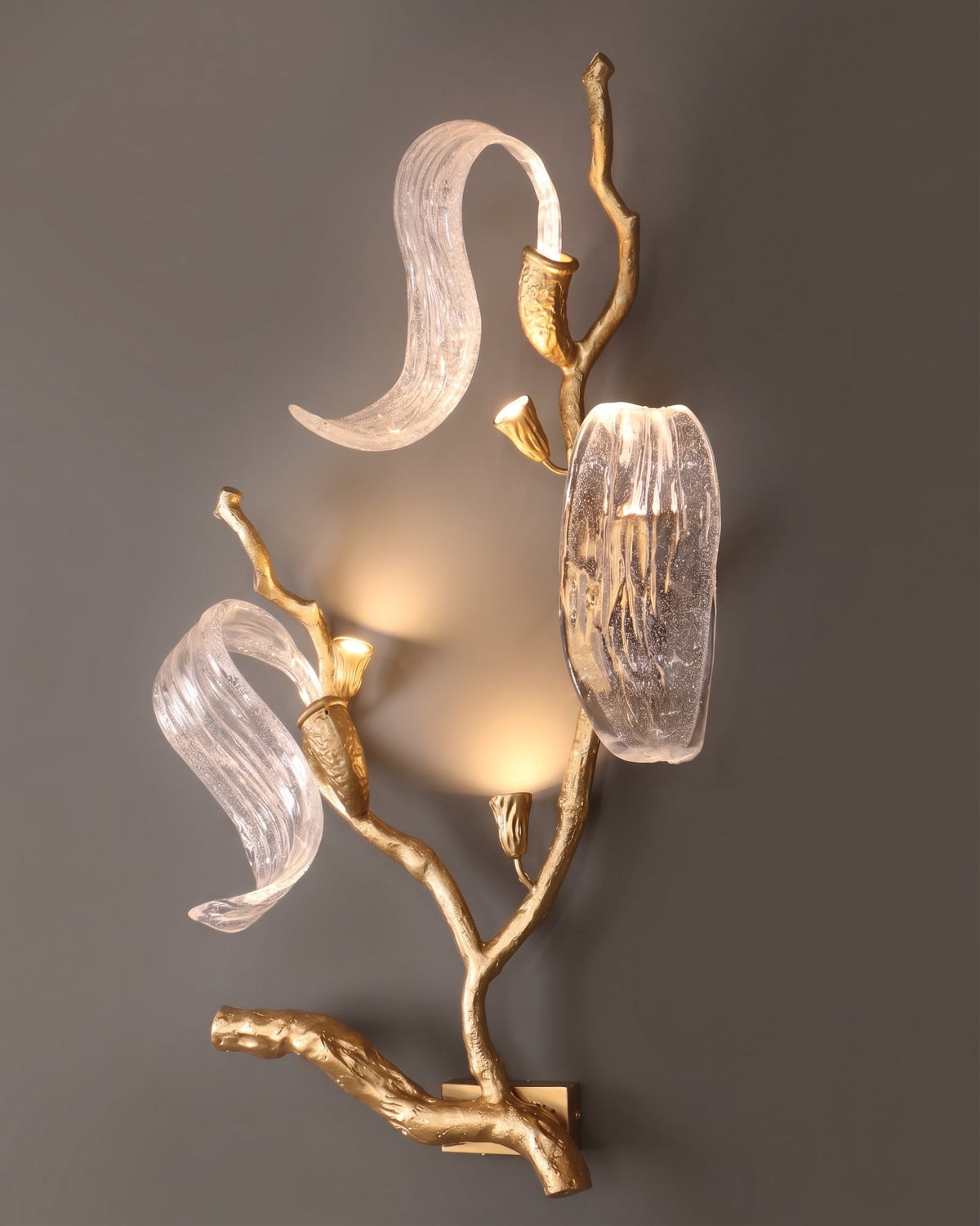 Jorrenstone Branch Glass Ribbon Wall Sconce