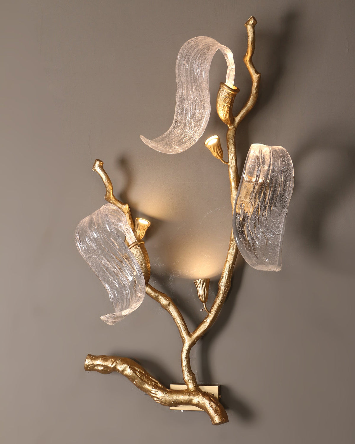 Jorrenstone Branch Glass Ribbon Wall Sconce