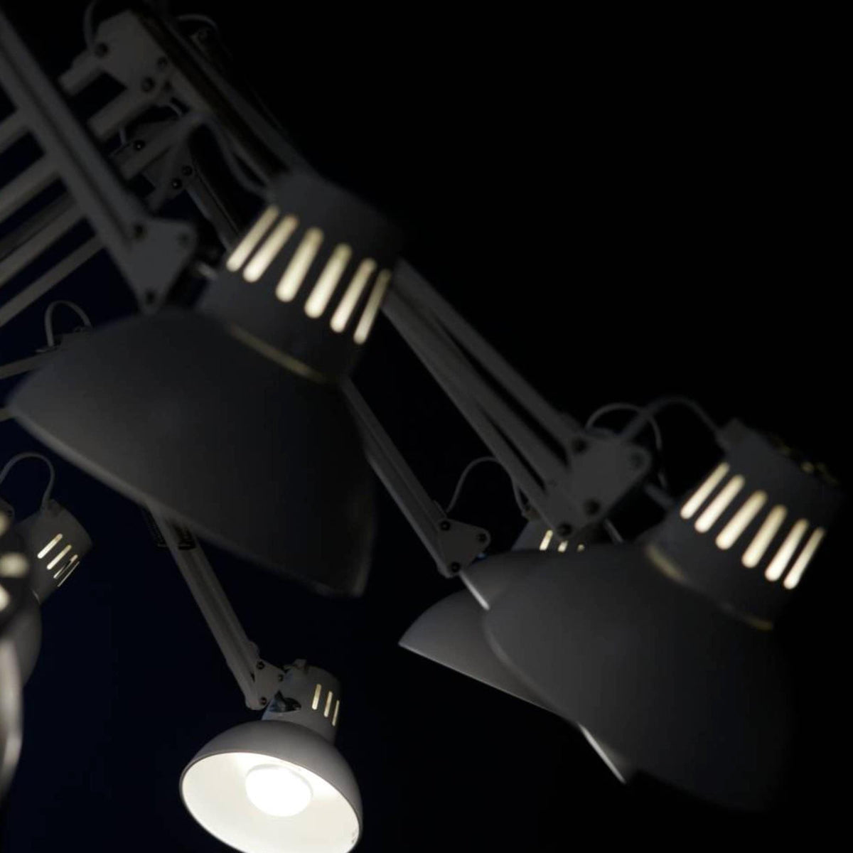 Candeeiro de lustre preto ajustável com vários braços Livenu