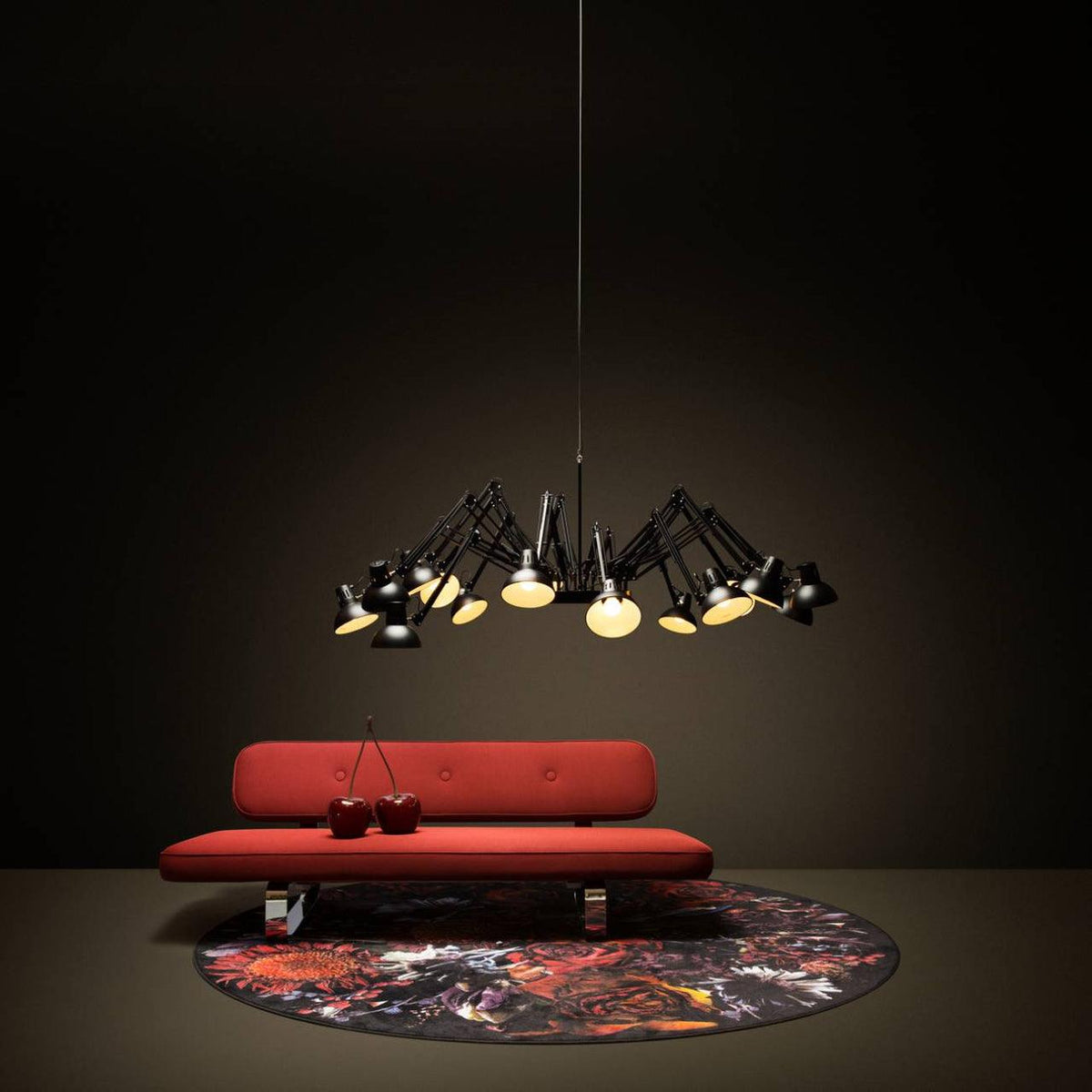Candeeiro de lustre preto ajustável com vários braços Livenu