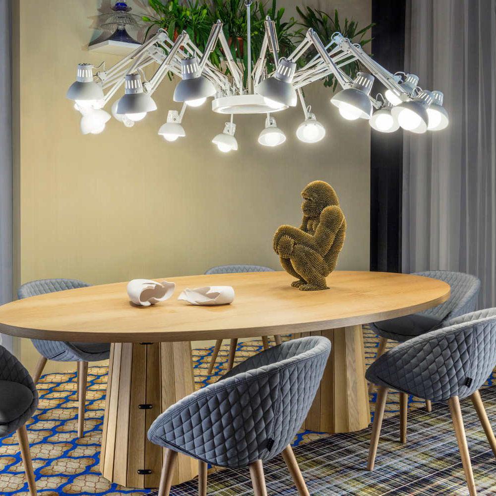 Candeeiro de lustre preto ajustável com vários braços Livenu