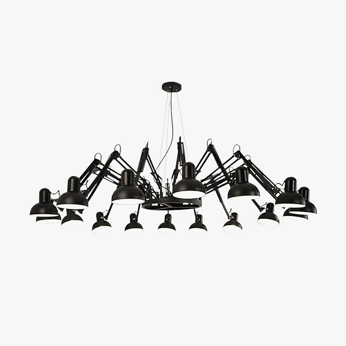 Candeeiro de lustre preto ajustável com vários braços Livenu