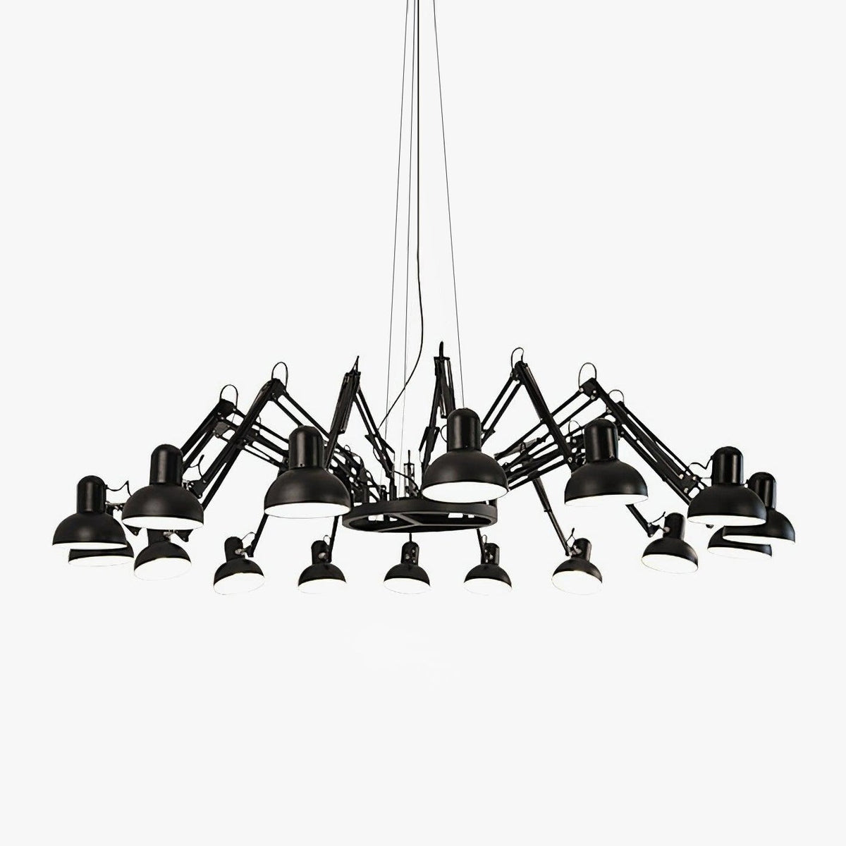 Candeeiro de lustre preto ajustável com vários braços Livenu