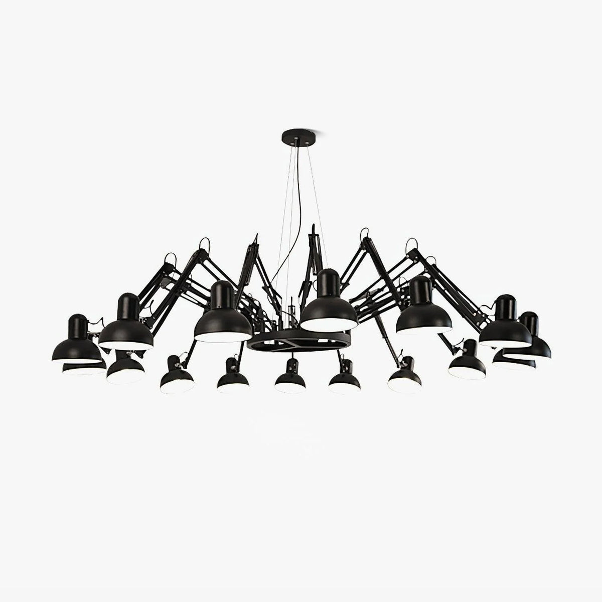 Candeeiro de lustre preto ajustável com vários braços Livenu