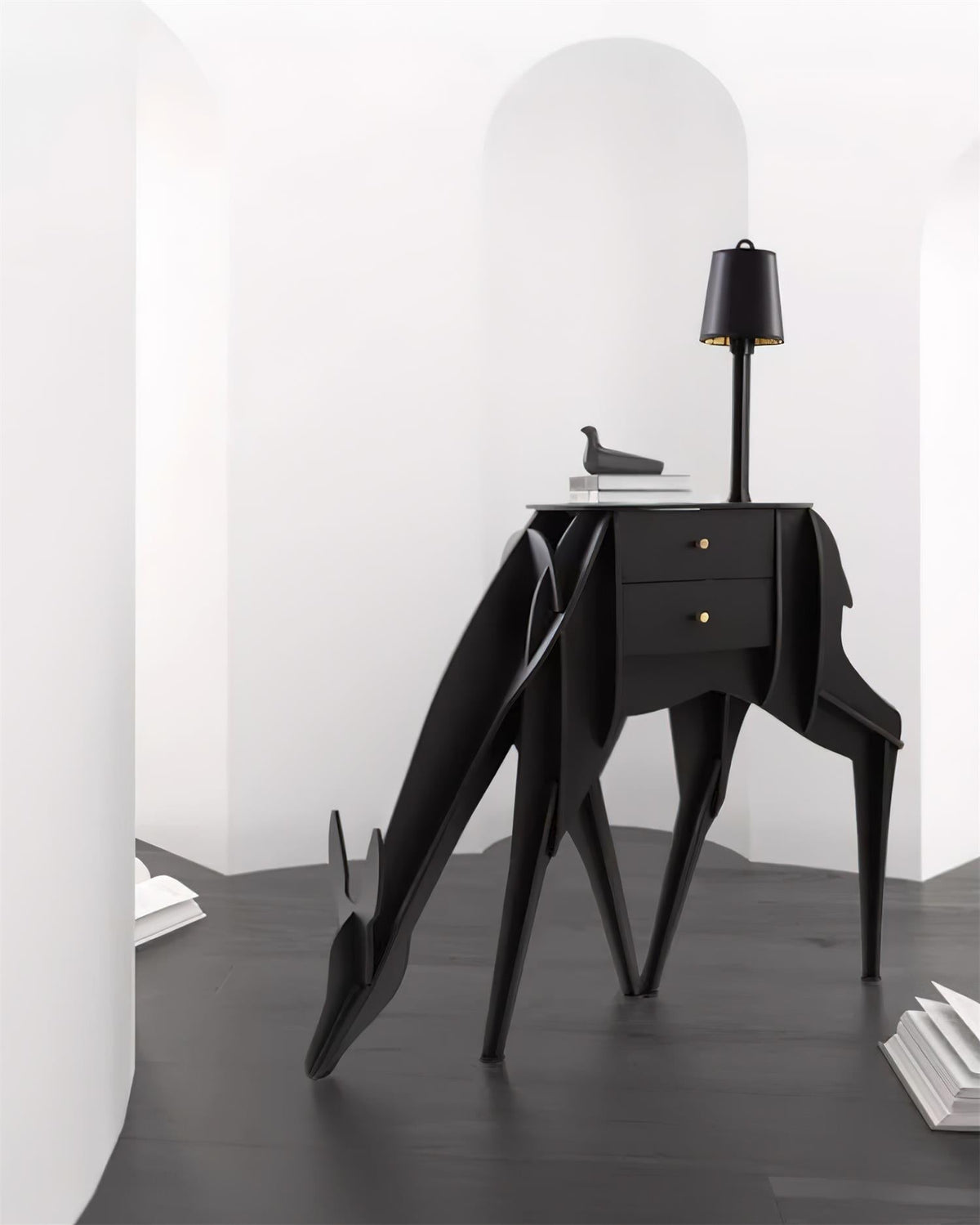 Peldes sidebord formet som et rådyr