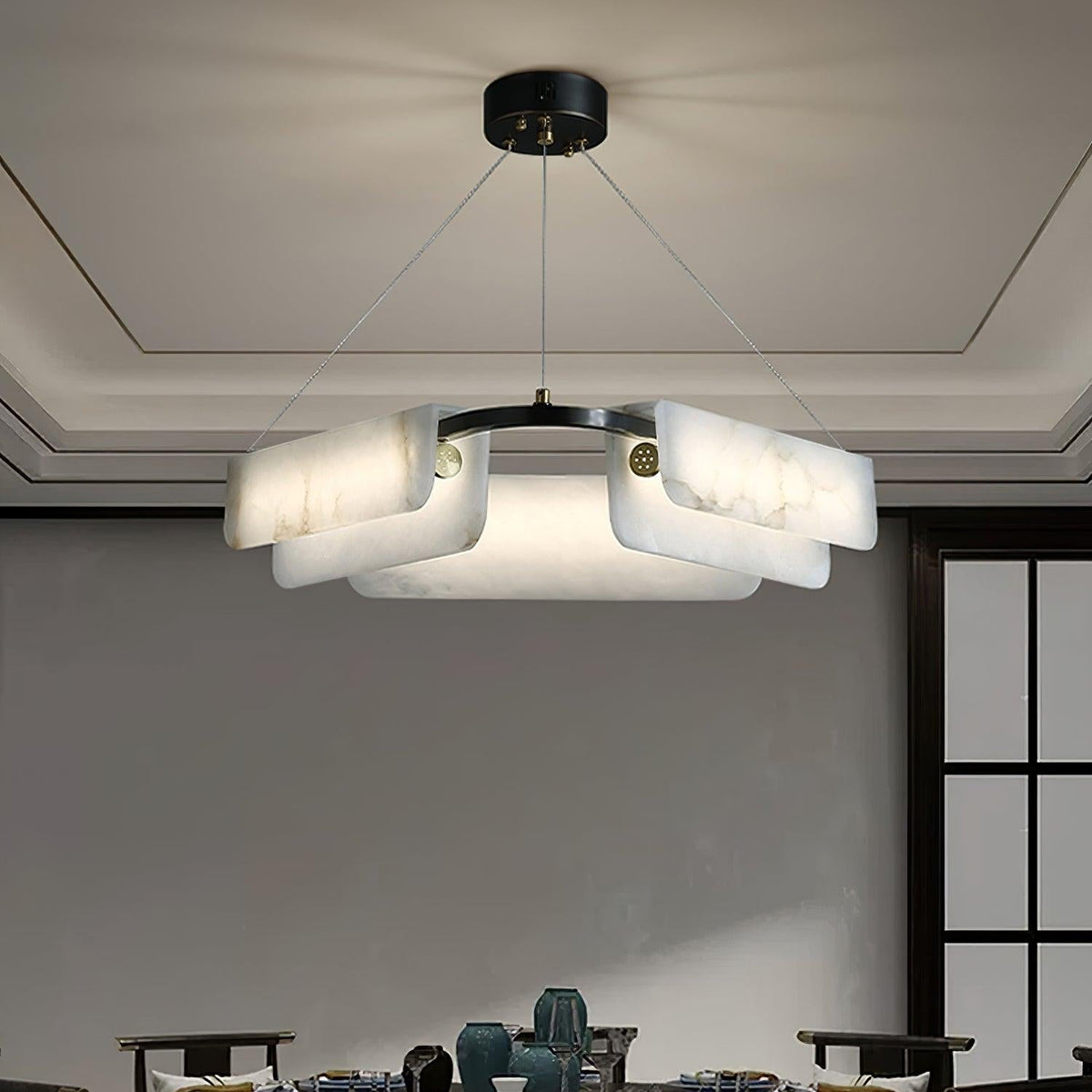 Circona pendellampe i alabast