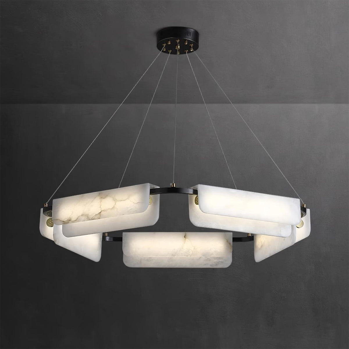 Circona pendellampe i alabast