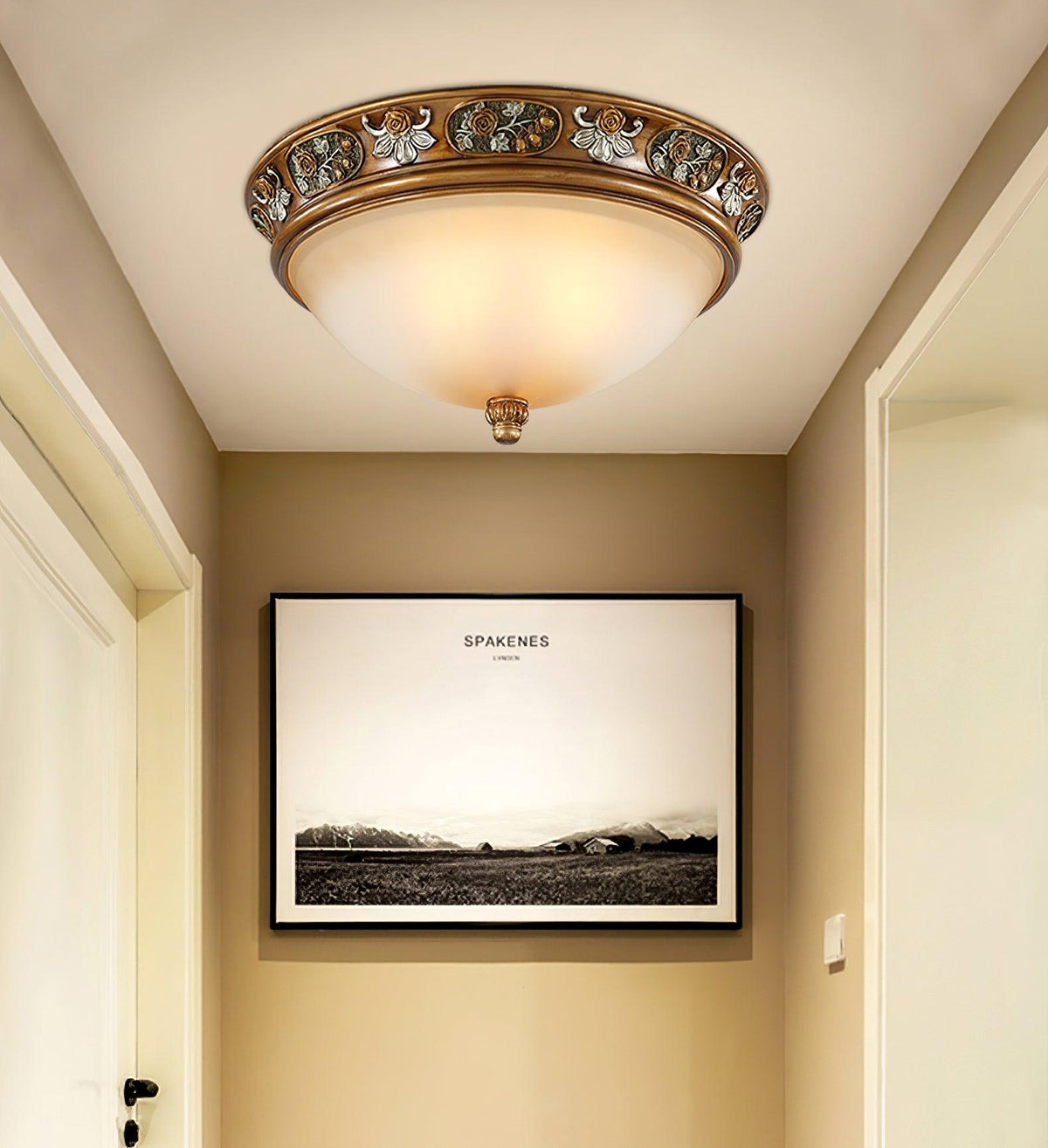 Cilene vintage luksus indbygget loftlampe i kunstharpiks