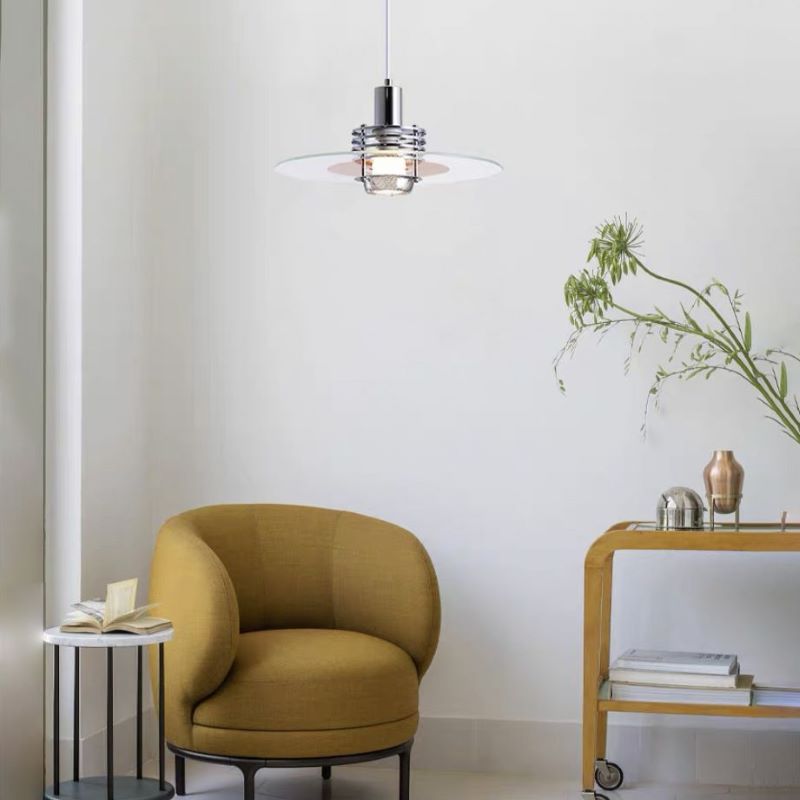 Valentina minimalistisk LED-pendellampe i metal/glas, soveværelse