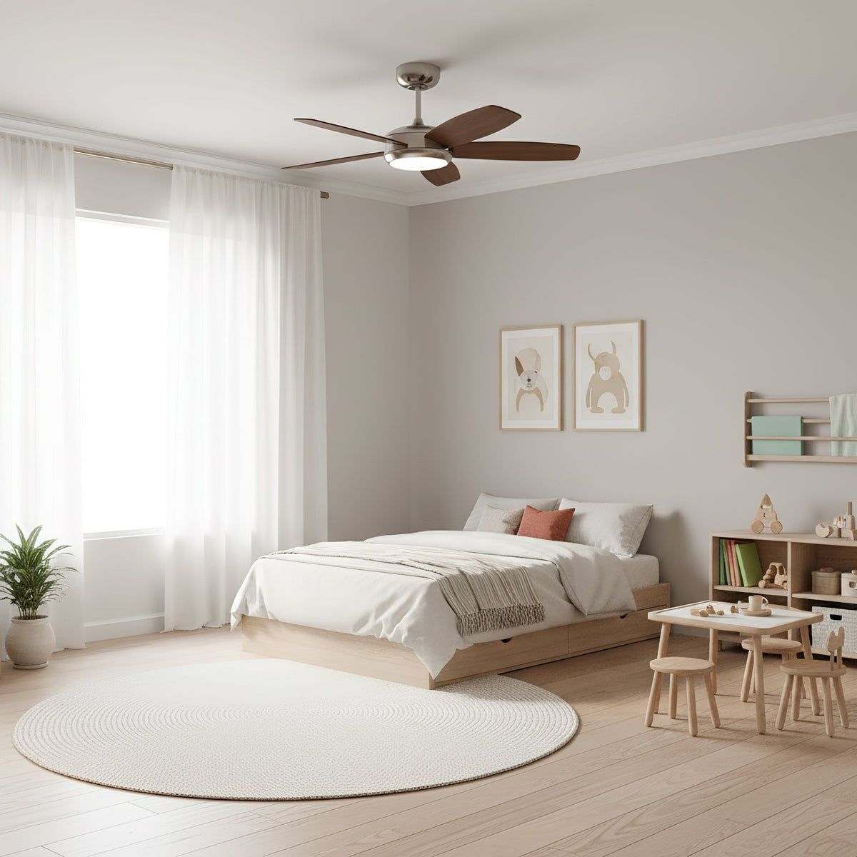 Clive-loftslampe med ventilator