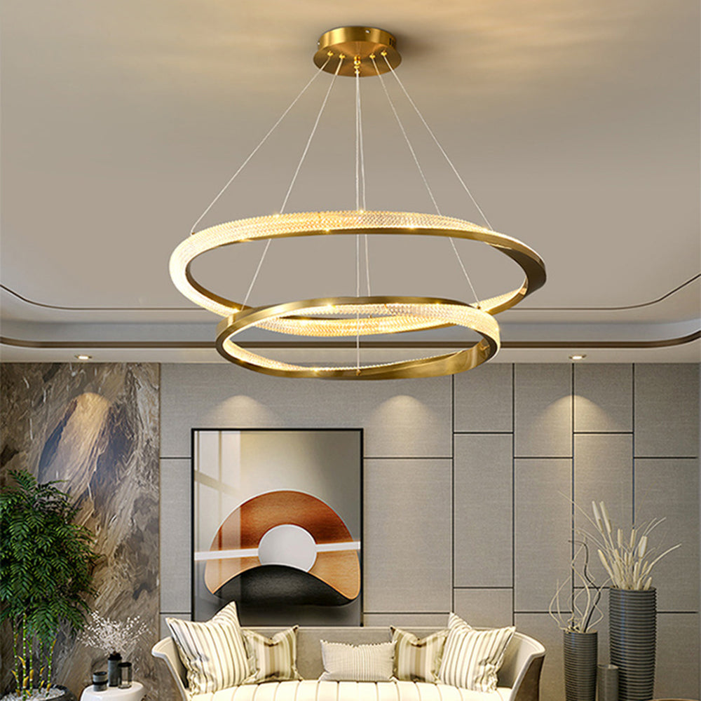 Arisha minimalistisk ringformad spiralpendellampa, guld