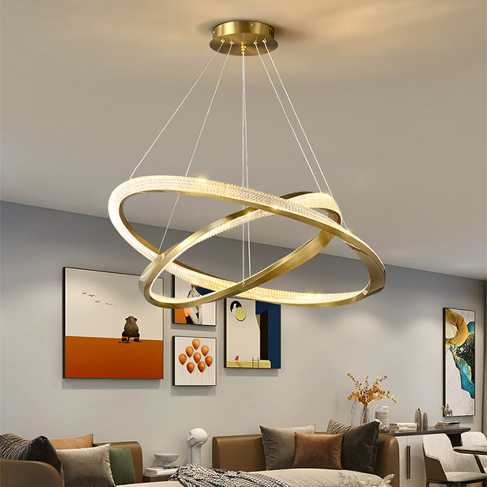 Arisha minimalistisk ringformad spiralpendellampa, guld