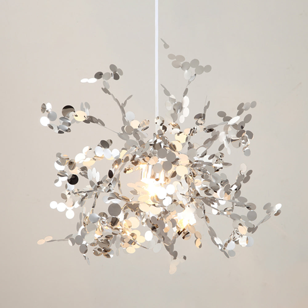 Olivia konstnärlig elegant klusterpendellampa med fyrverkeridesign, rostfritt stål