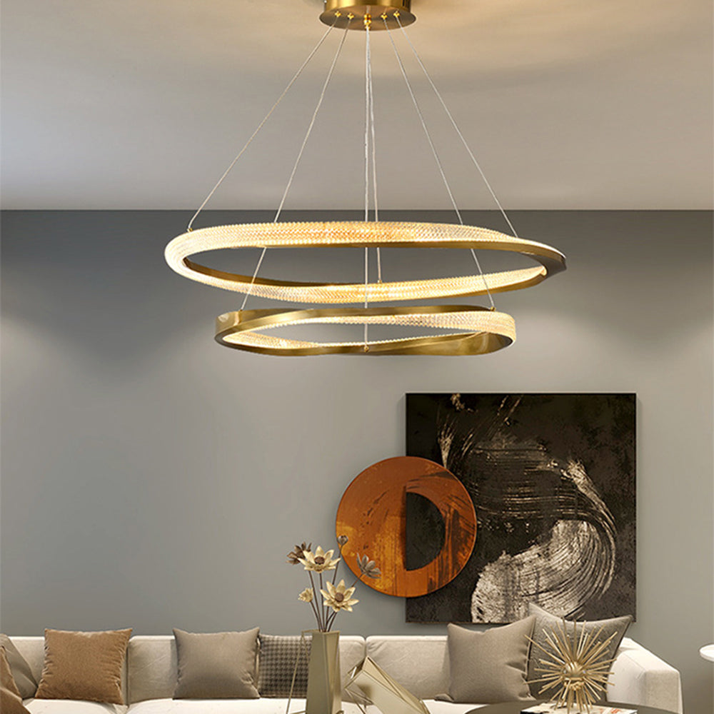 Arisha minimalistisk ringformad spiralpendellampa, guld