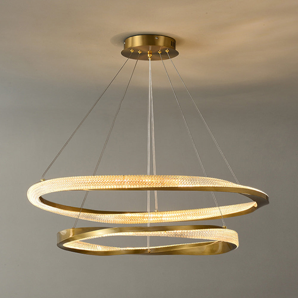 Arisha minimalistisk ringformad spiralpendellampa, guld