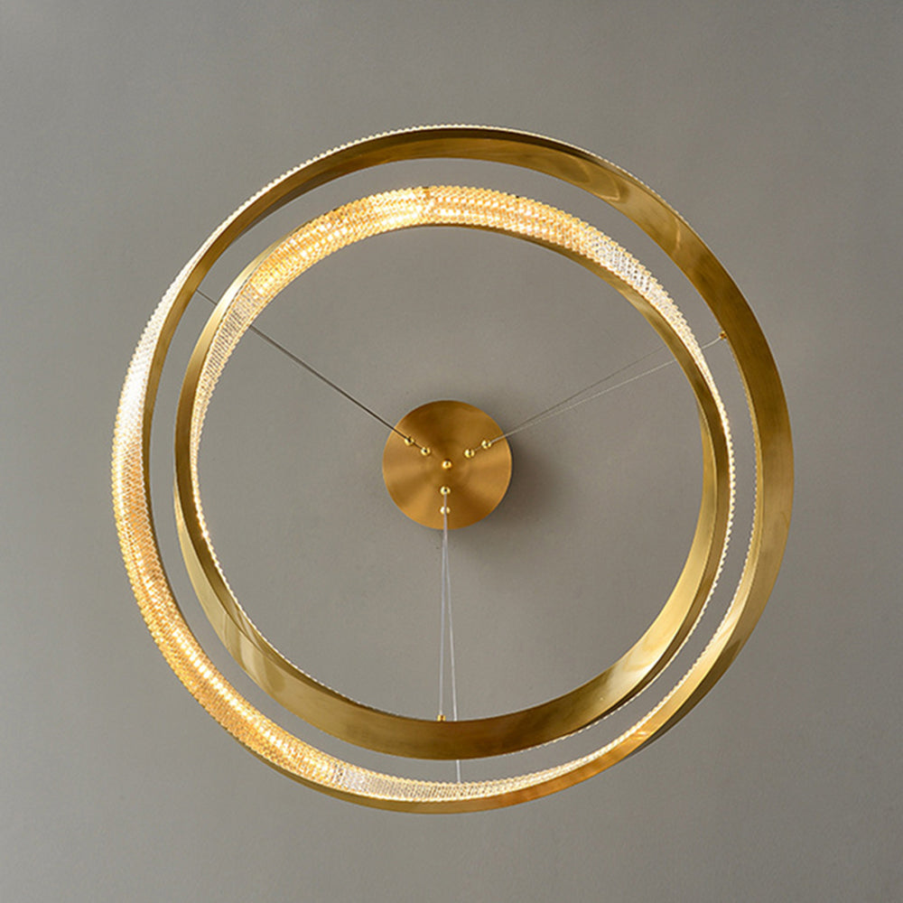 Arisha minimalistisk ringformad spiralpendellampa, guld