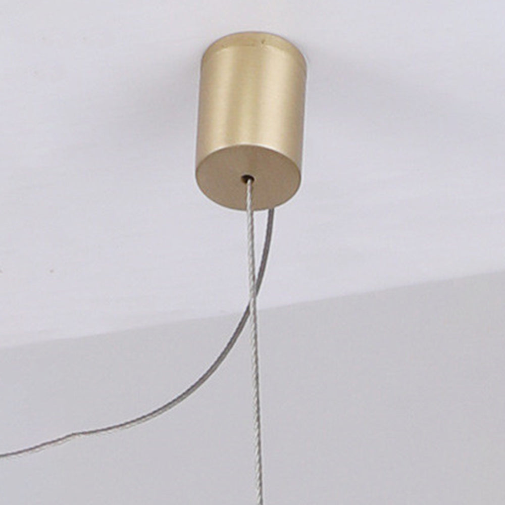 Arisha minimalistisk linjär LED-pendellampa i vågform med gyllene lövform