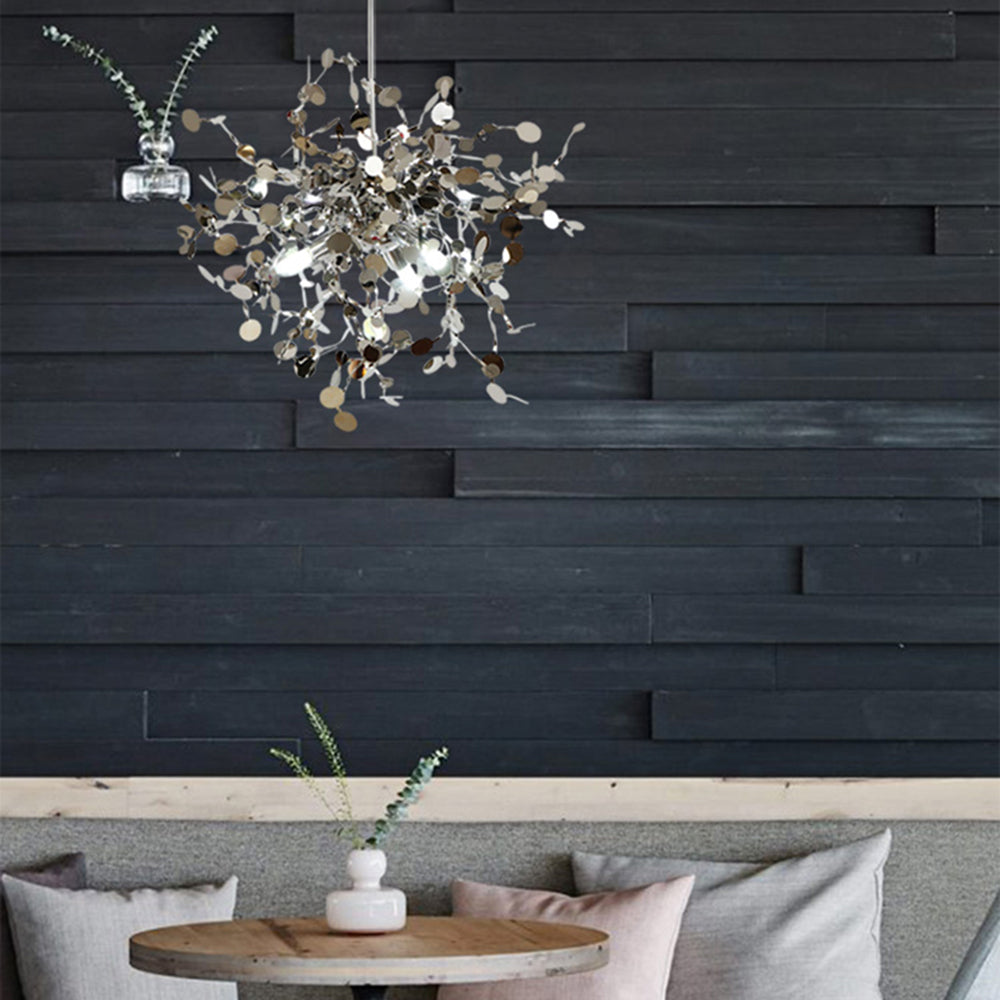 Olivia konstnärlig elegant klusterpendellampa med fyrverkeridesign, rostfritt stål