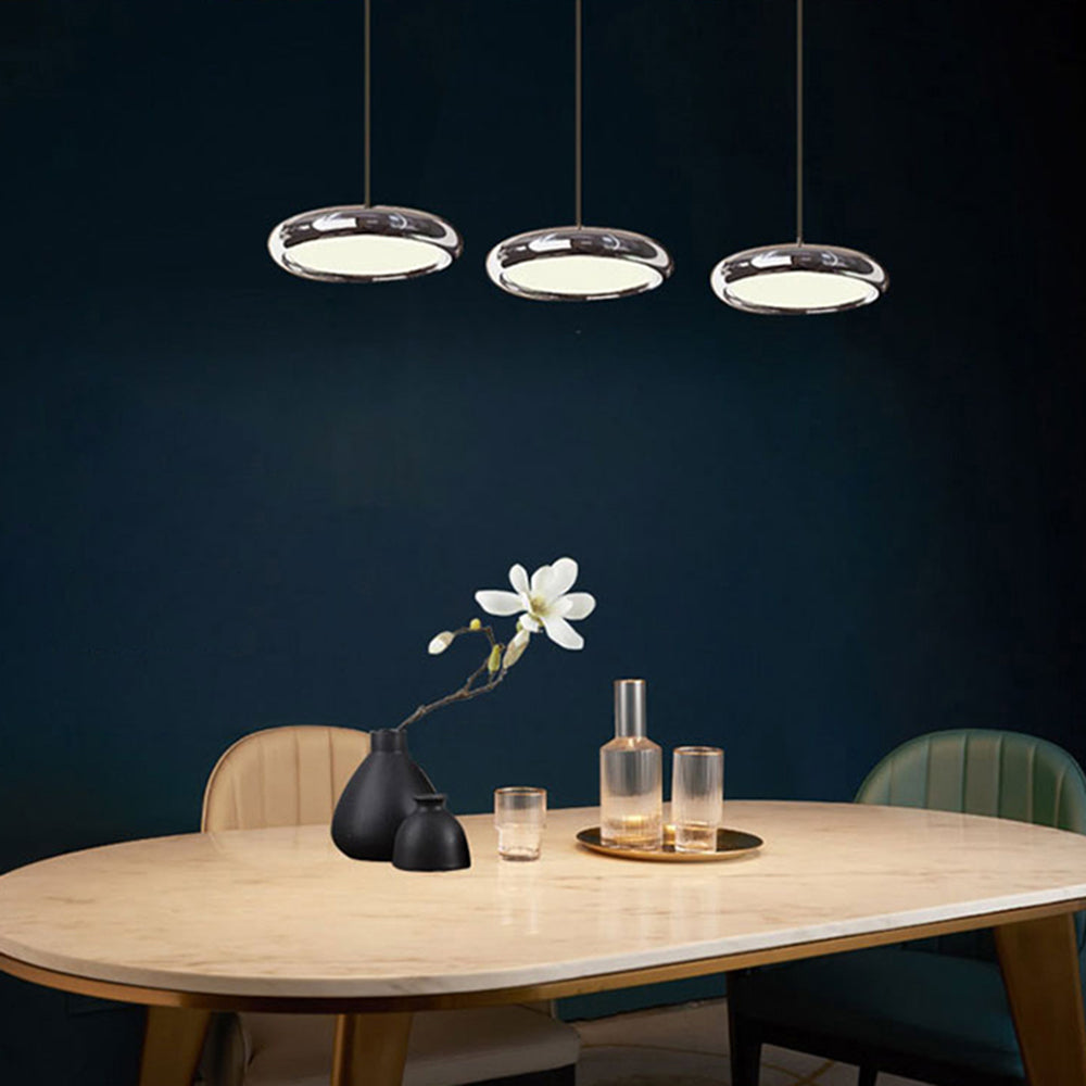 Arisha minimalistisk cirkelformet pendellampe i metal, sølv/guld/rosa guld