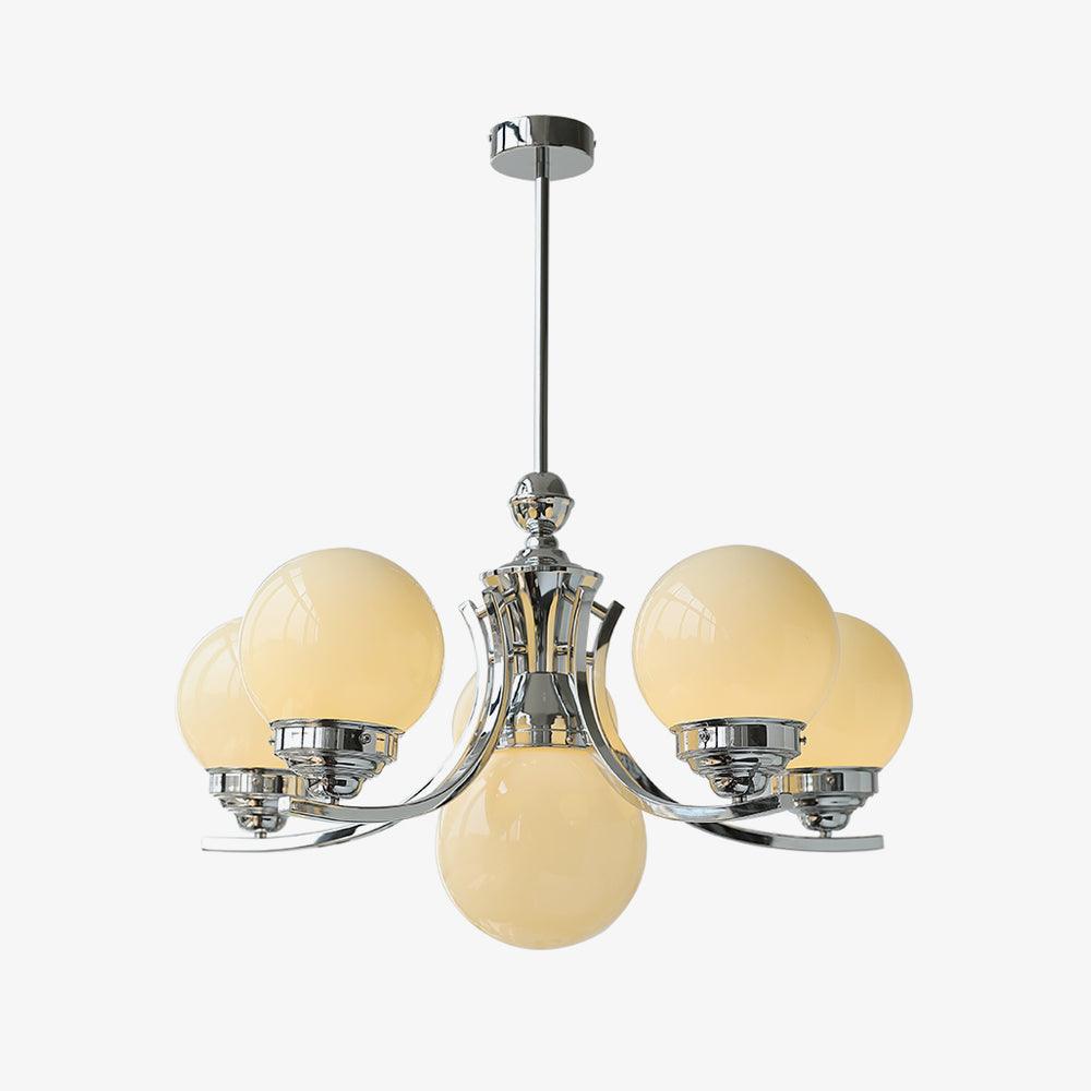 Candeeiro de teto Dusk Globe cromado moderno de 5 lâmpadas