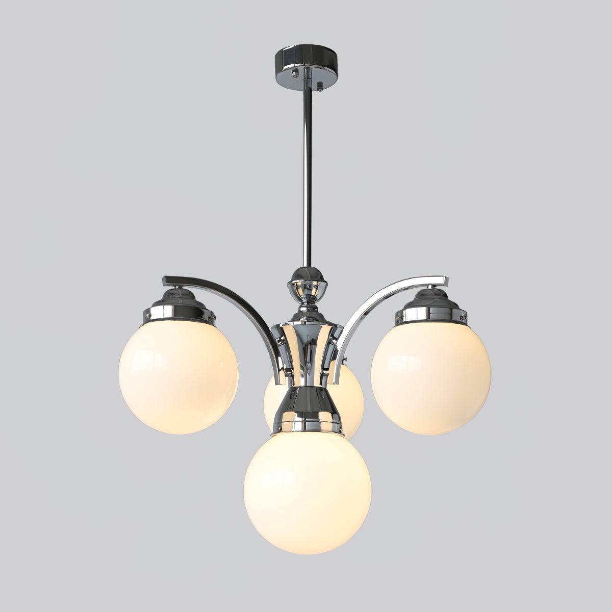 Candeeiro de teto Dusk Globe cromado moderno de 5 lâmpadas