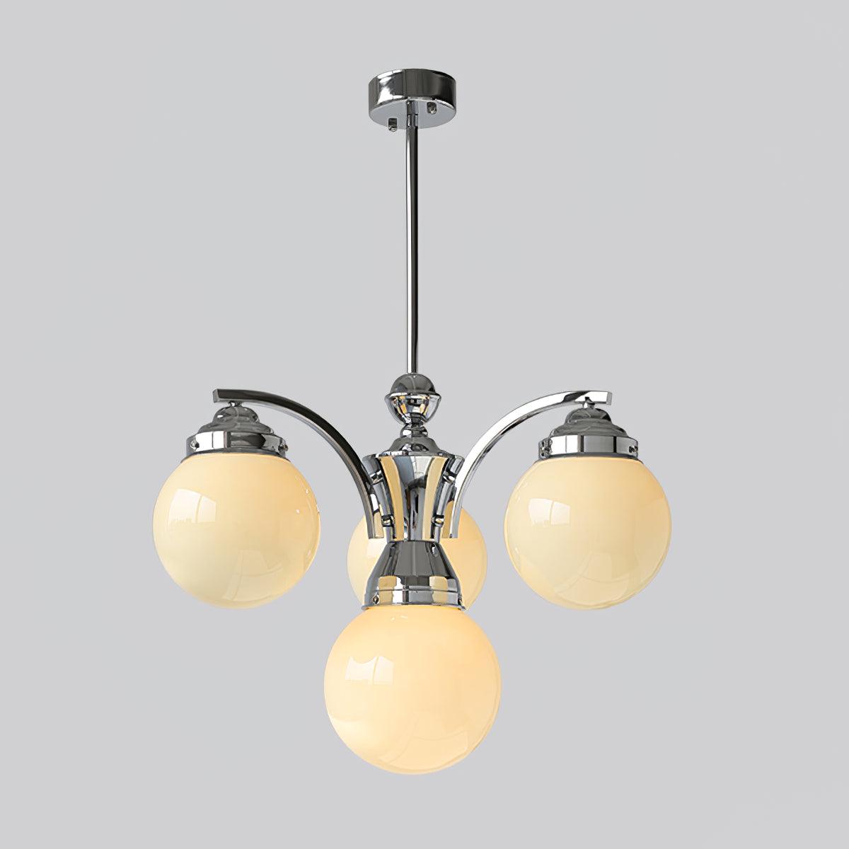 Candeeiro de teto Dusk Globe cromado moderno de 5 lâmpadas