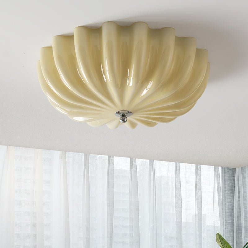 Zerinos premium nordisk konstnärlig taklampa i snäckform med trä och glas