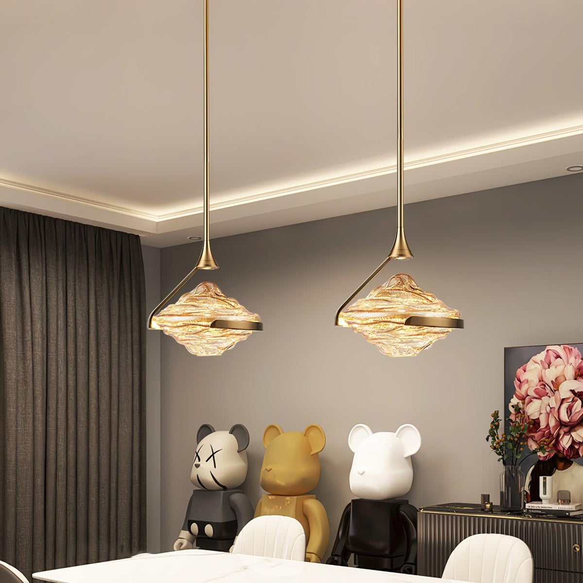 Elyarette pendellampa med diamantkristall