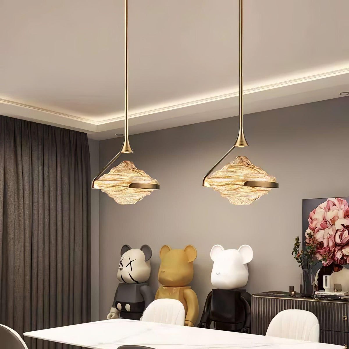 Elyarette pendellampa med diamantkristall